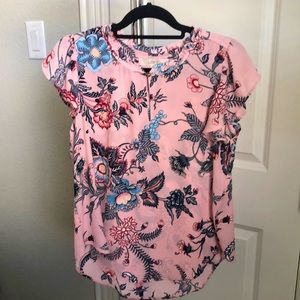 Lost short sleeve floral blouse
